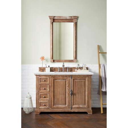 James Martin Vanities Providence 48in Single Vanity, Driftwood w/ 3 CM Arctic Fall Solid Surface Top 238-105-5211-3AF